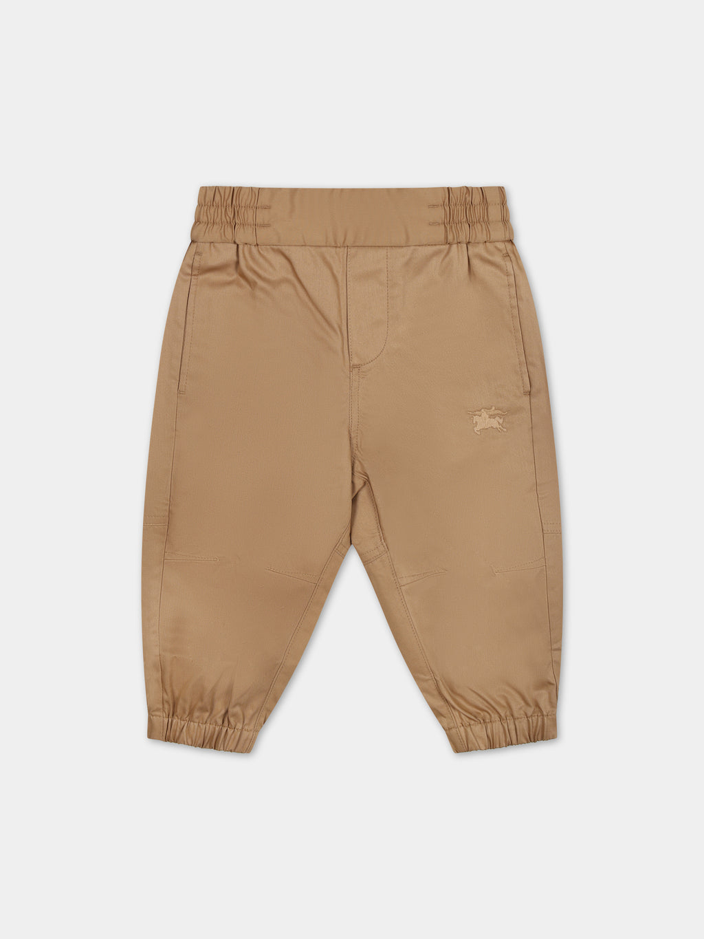 Beige trousers pour baby boy with logo